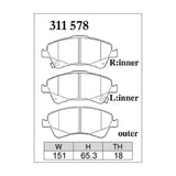 Dixcel ES Type Brake Pads - Front - ZRT272W