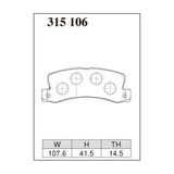 Dixcel ES Type Brake Pads - Rear - Caldina ST165/ST185