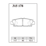 Dixcel Z Type Brake Pads - Rear - Celsior UCF10/11 (-92/8)