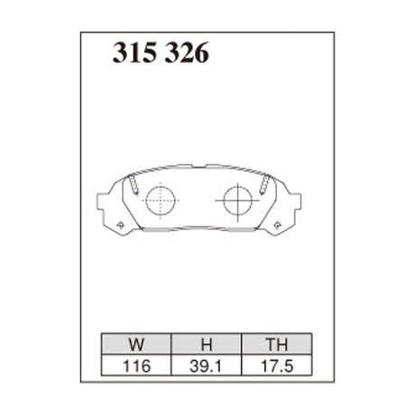 Dixcel ES Type Brake Pads - Rear - JZX100 (Turbo) - pad shape diagram