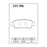 Dixcel Z Type Brake Pads - Rear - Estima MCR30W/40W