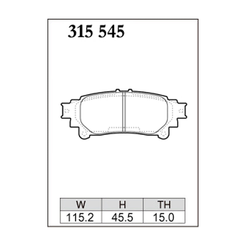 Dixcel Z Type Brake Pads - Rear - Lexus RX350/RX450H