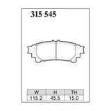 Dixcel ES Type Brake Pads - Rear - Lexus RX350/RX450H