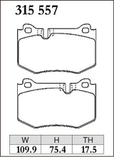 Dixcel Z Type Brake Pads - Rear - Lexus GS F URL10 - pad shape diagram