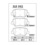Dixcel Z Type Brake Pads - Rear - Avensis Wagon ZRT272W