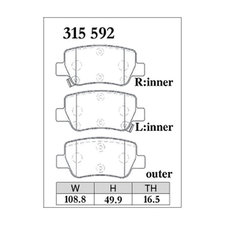 Dixcel Z Type Brake Pads - Rear - Avensis Wagon ZRT272W