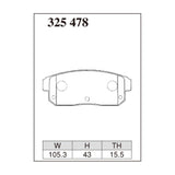 Dixcel Z Type Brake Pads - Rear - Avenir/Salyu W11 series