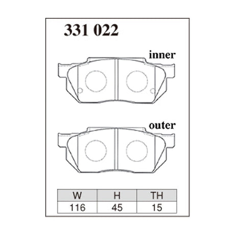 Dixcel S Type Brake Pads - Front - S 331 022
