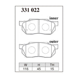 Dixcel Z Type Brake Pads - Front - Honda Fit GD1