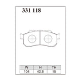 Dixcel S Type Brake Pads - Front - PP1 (BEAT)/JA2/3/4/5/JW3/4