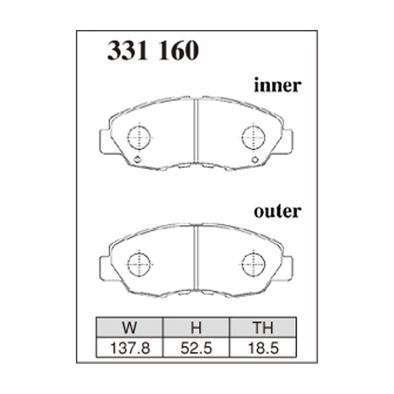 Dixcel Z Type Brake Pads - Front - CD7/CE1 (US AC)/RD1 (CR-V)