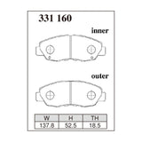 Dixcel Z Type Brake Pads - Front - CD7/CE1 (US AC)/RD1 (CR-V)