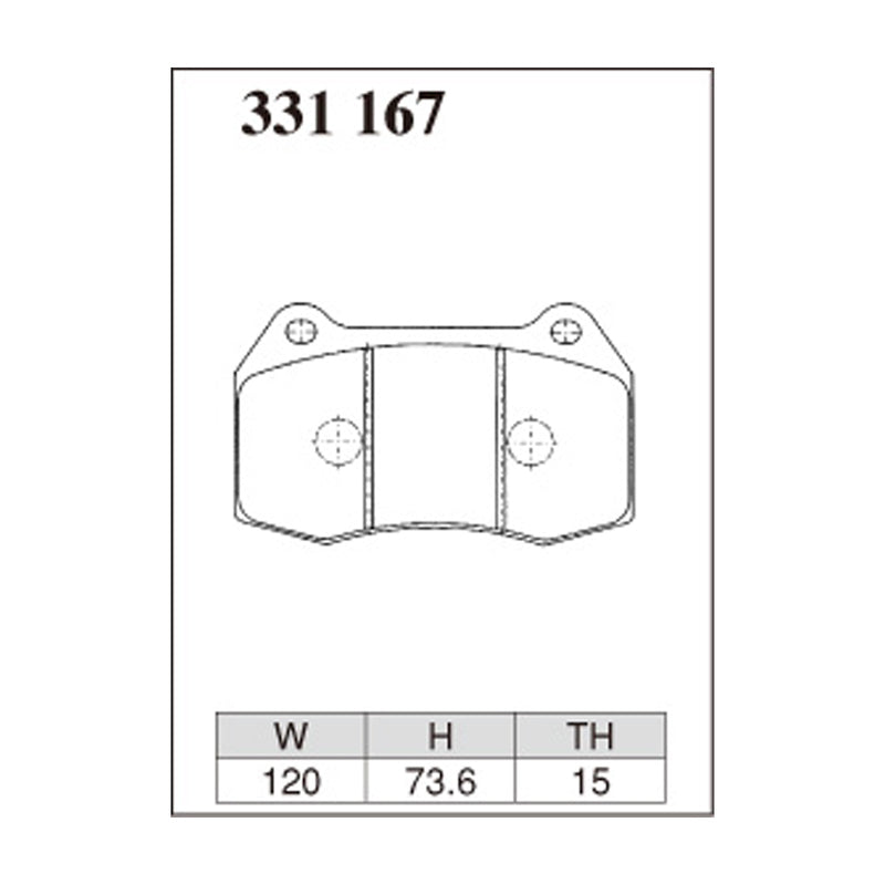 Dixcel Z Type Brake Pads - Front - DC5 FD2 Z33 - pad shape diagram