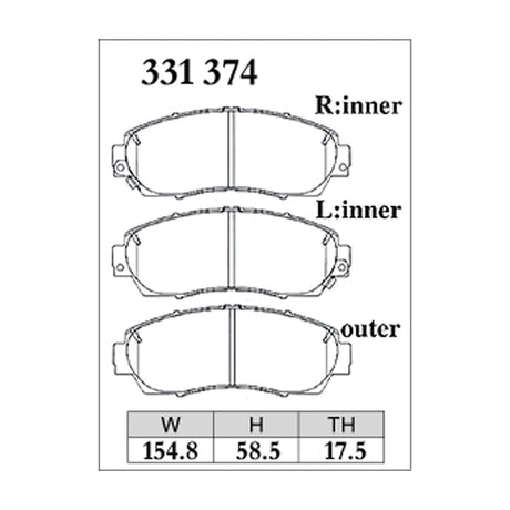 Dixcel ES Type Brake Pads - Front - HONDA CR-V RM1/4