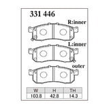 Dixcel ES Type Brake Pads - Front - S660 JW5 - pad shape diagram