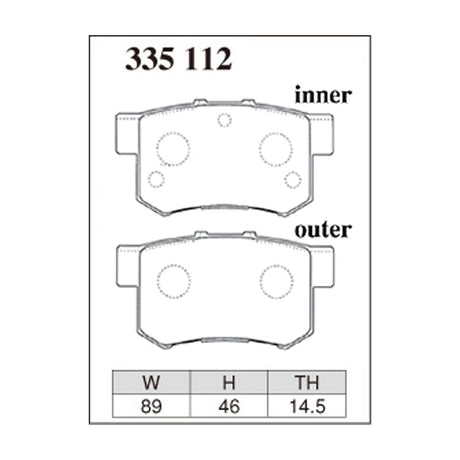 Dixcel ES Type Brake Pads - Rear - EK9 EP3 FD2 DC2 DC5 S2000 CL7 CL1 CRZ ZF1