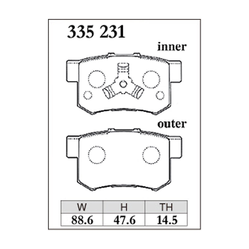 Dixcel ES Type Brake Pads - Rear - Odyssey RC1/RC2 Accord CW2 (Type S)