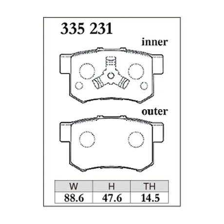 Dixcel ES Type Brake Pads - Rear - Odyssey RC1/RC2 Accord CW2 (Type S)