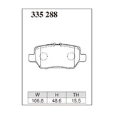 Dixcel Z Type Brake Pads - Rear - Legend KB1 04/10-