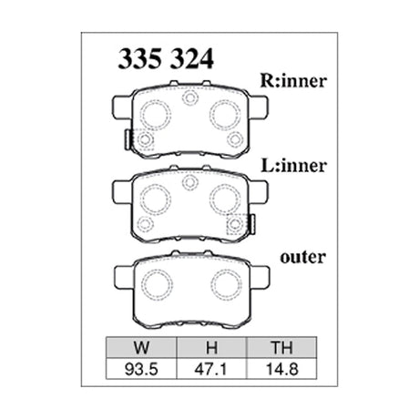 Dixcel ES Type Brake Pads - Rear - ACCOCU2 08/12 ~