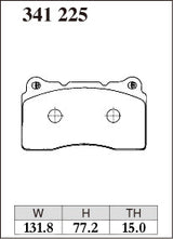 Dixcel Z Type Brake Pads - Front - Honda Civic Type R FK2 (TYPE-R) - pad shape diagram
