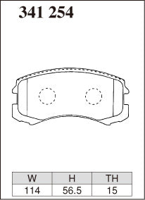 Dixcel R01 Type Brake Pads - Front - Mitsubishi Colt Z27A - pad shape diagram