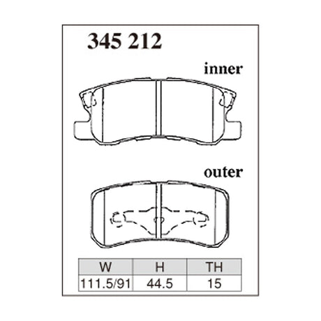 Dixcel ES Type Brake Pads - Rear - Pajero V63W/65W/68W Evo