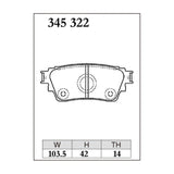 Dixcel ES Type Brake Pads - Rear - MITSUBISHI OUTLANDER