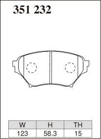 Dixcel Z Type Brake Pads - Front - Mazda MX5 NB6C (NR-A) - pad shape diagram