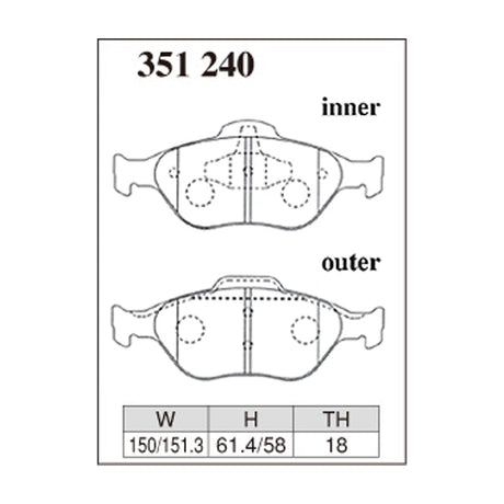 Dixcel ES Type Brake Pads - Front - DY3W/5W