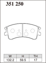 Dixcel Z Type Brake Pads - Front - Mazda Atenza GG3S (23Z (18inch wheel)) - pad shape diagram