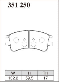 Dixcel Z Type Brake Pads - Front - Mazda Atenza GY3W (4WD; FF 23Z (18inch wheel)) - pad shape diagram