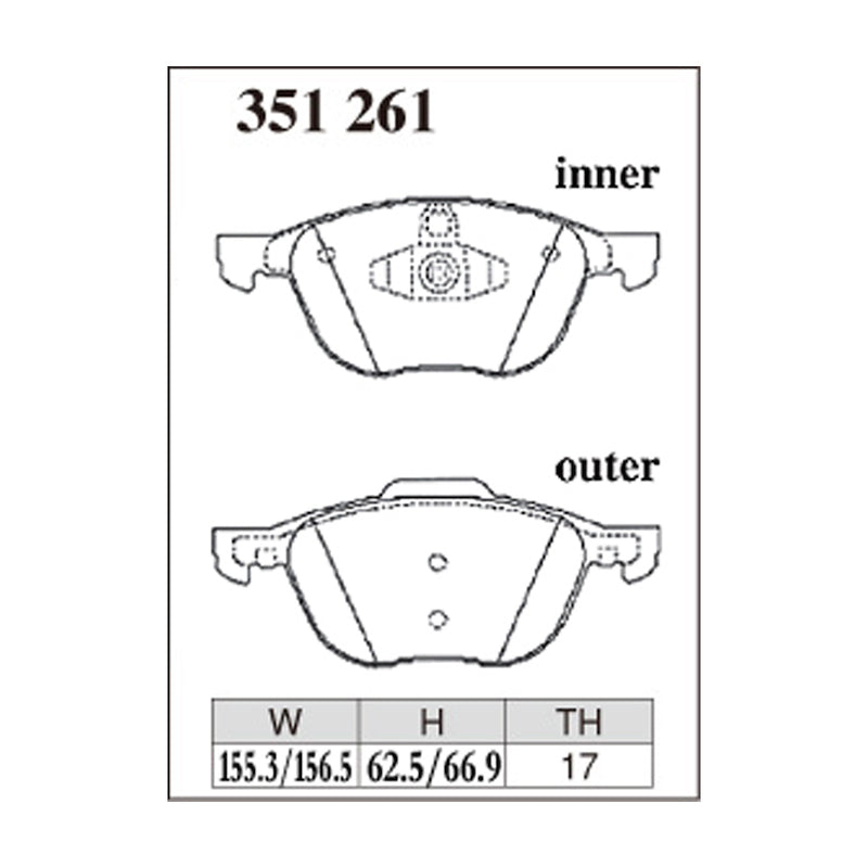 Dixcel Z Type Brake Pads - Front - Mazda Acceler BK3P