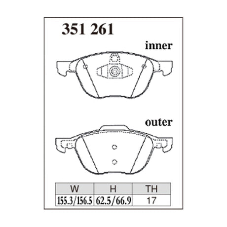 Dixcel ES Type Brake Pads - Front - AXELA BK3P