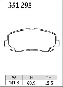 Dixcel Z Type Brake Pads - Front - Mazda CX5 KE5AW - pad shape diagram