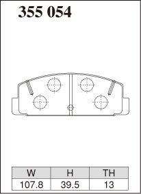 Dixcel R01 Type Brake Pads - Rear - Mazda Atenza GY3W - pad shape diagram