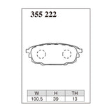Dixcel Z Type Brake Pads - Rear - Family BJ5P [FF] BJH3P BJEP
