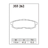 Dixcel Z Type Brake Pads - Rear - Z 355 262