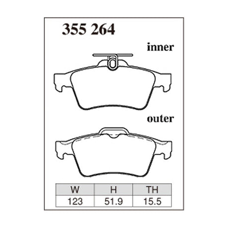 Dixcel S Type Brake Pads - Rear - S 355 264