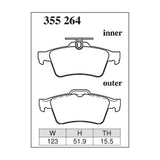Dixcel Z Type Brake Pads - Rear - Focus 1.6/2.0/2.5st 05-
