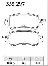 Dixcel M Type Brake Pads - Rear - Mazda CX3 DK5AW (2015-2017) - pad shape diagram