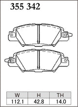 Dixcel ES Type Brake Pads - Rear - Mazda CX5 KE5AW (2014-2017) - pad shape diagram