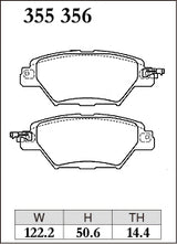 Dixcel ES Type Brake Pads - Rear - CX-9 - pad shape diagram