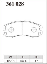 Dixcel Z Type Brake Pads - Front - Subaru Impreza GF8 (1992-1994) - pad shape diagram