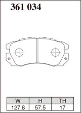 Dixcel Z Type Brake Pads - Front - Subaru Impreza GF8 (A-C; B; Ver.II (C)) - pad shape diagram