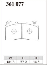 Dixcel Z Type Brake Pads - Front - Subaru Legacy BL5 (2.0GT STi (Brembo)) - pad shape diagram