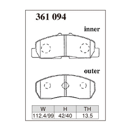 Dixcel Z Type Brake Pads - Front - Play RA1/2 RV1/2 98/10-