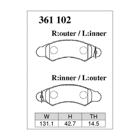 Dixcel Z Type Brake Pads - Front - Sambar Try TT1/2 TV1/2