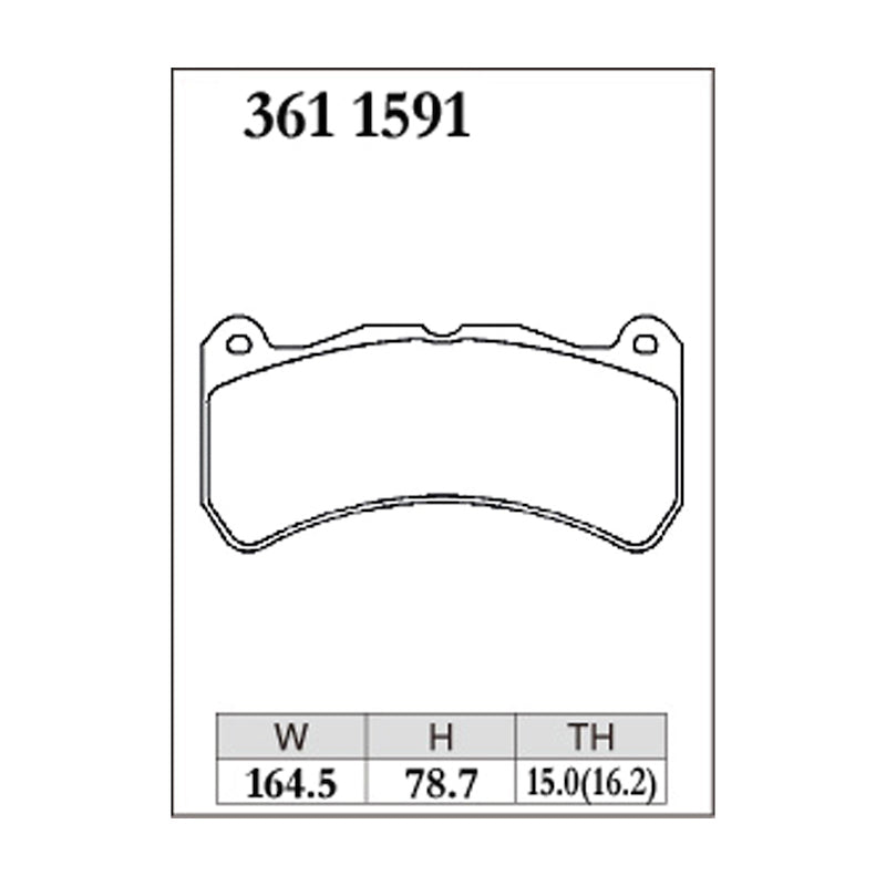 Dixcel ES Type Brake Pads - Front - Impreza Spec C RA-R, R205, S207, S208 - pad shape diagram