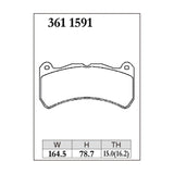 Dixcel RA Type Brake Pads - Front - Impreza Spec C RA-R, R205, S207, S208 - pad shape diagram